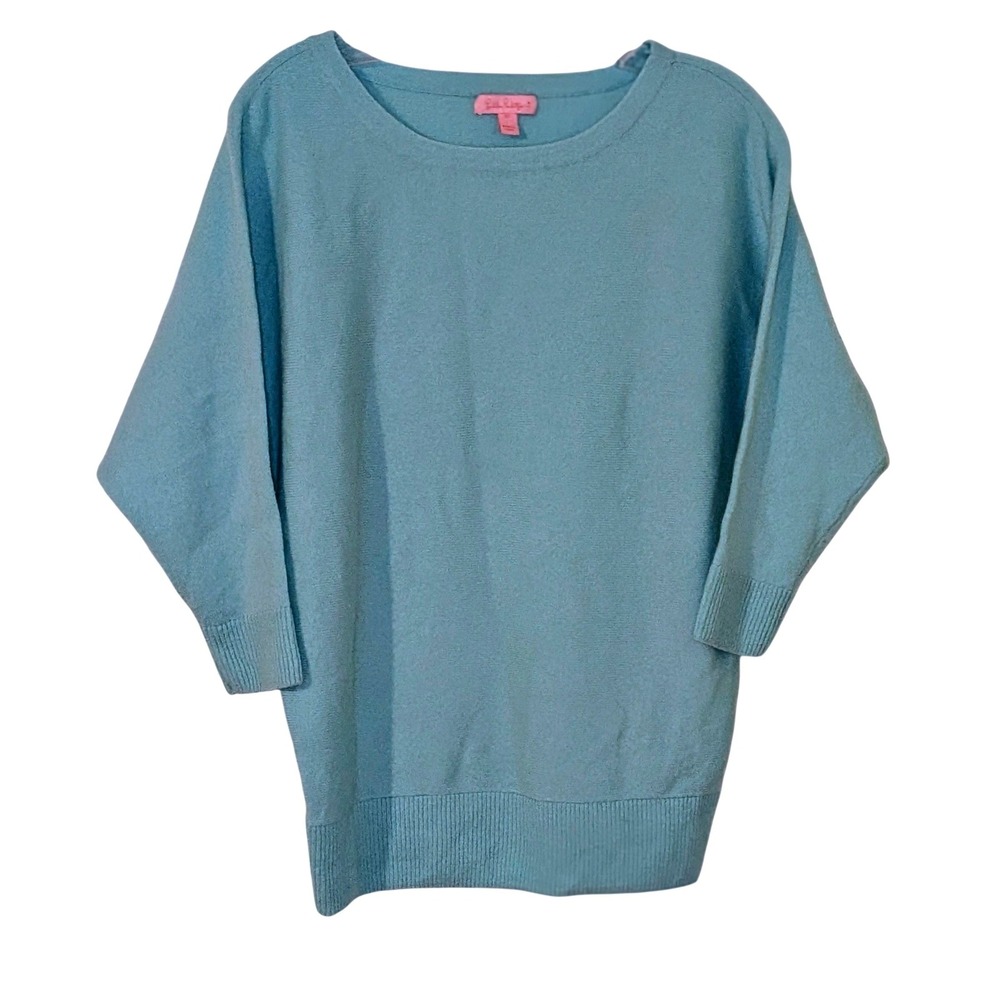Lilly Pulitzer 100 Cashmere Sweater XS Blue Dolman Sleeve Pullover